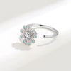 Wholesale Adjustable Sunflower Rotating Ring Copper Geometric Women's