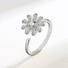Wholesale Adjustable Sunflower Rotating Ring Copper Geometric Women's