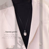 Wholesale Adjustable Sweater Chain Necklace With Geometric And Heart Shape Alloy Pendant And Black Braided Rope