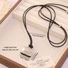 Wholesale Adjustable Sweater Chain Necklace With Geometric And Heart Shape Alloy Pendant And Black Braided Rope