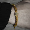 Wholesale Adjustable Woven Bracelet With Leopard Head And Pineapple Beads Copper Electroplating Geometric Style