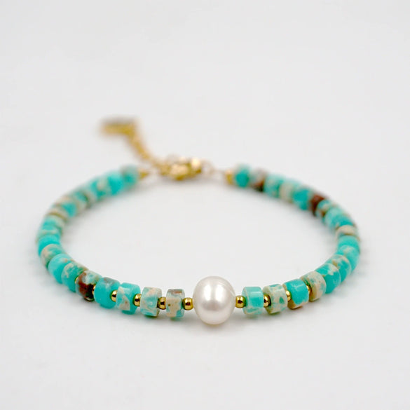 Wholesale Agate Geometric Handmade Women's Colored Stone Bracelet