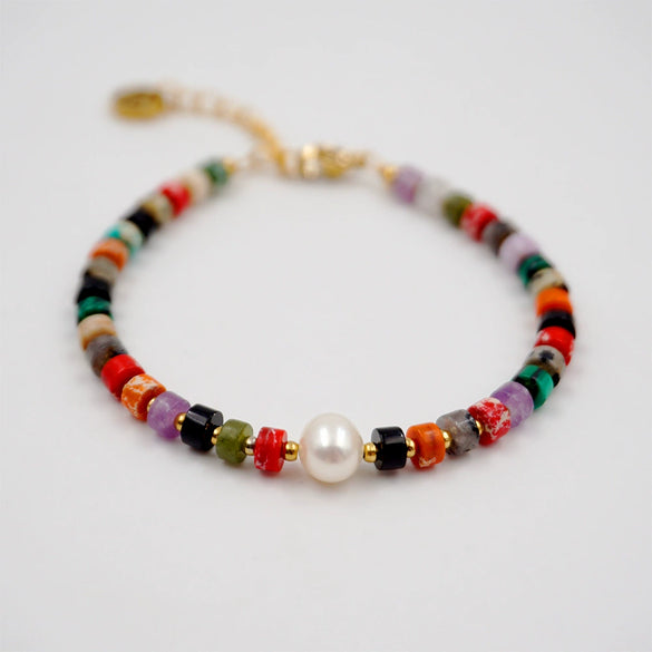 Wholesale Agate Geometric Handmade Women's Colored Stone Bracelet