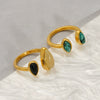 Wholesale Agate Ring Geometric Style Real Gold Electroplated For Women