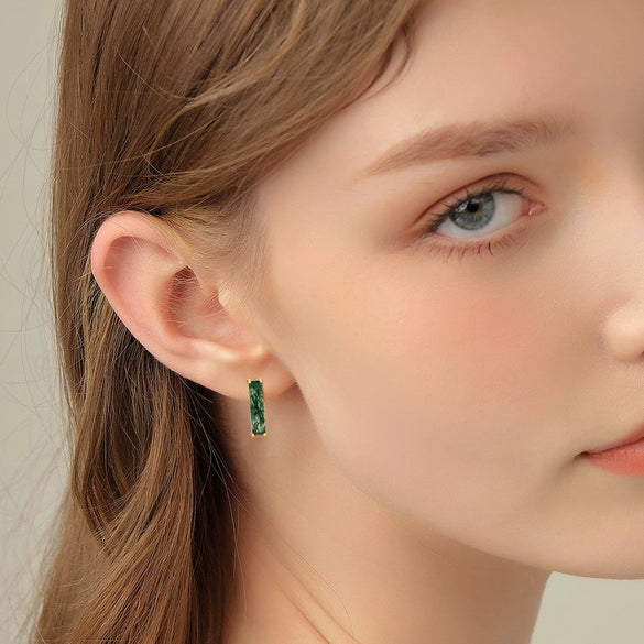 Wholesale Agate 925 Silver Geometric Style Earrings