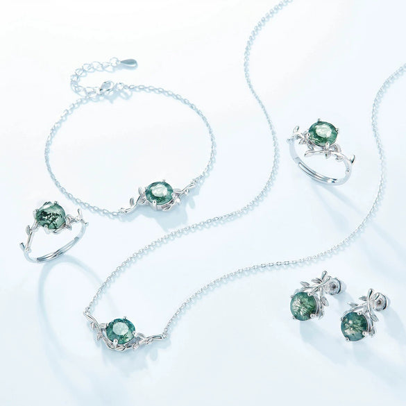 Wholesale Agate 925 Silver Retro Geometric Pendant Necklace For Women With Ochain