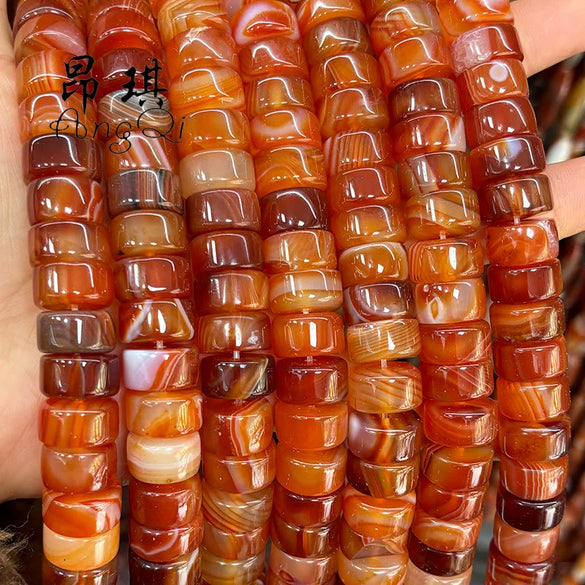 Wholesale Agate Spacer Beads For Jewelry Accessories Natural Agate Straight Cut Glossy Polishing