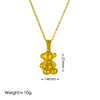 Wholesale Allmatch Electroplated Titanium Steel Bear Geometric Zodiac Pendant Necklace For Women