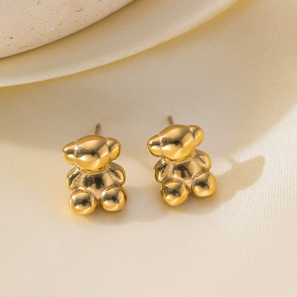 Wholesale Allmatch Electroplated Titanium Steel Bear Geometric Zodiac Pendant Necklace For Women
