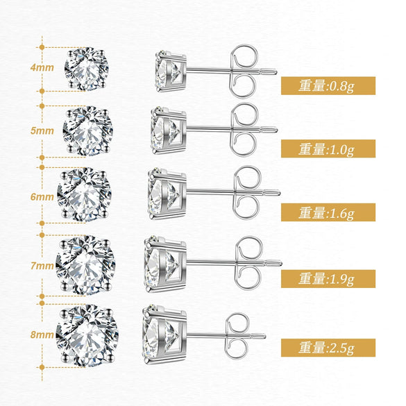 Wholesale Allmatch Geometric 925 Sterling Silver Electroplated Round Diamond Earrings