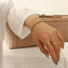 Wholesale Allmatch Geometric Titanium Steel 18K Gold Plated Bracelet For Women