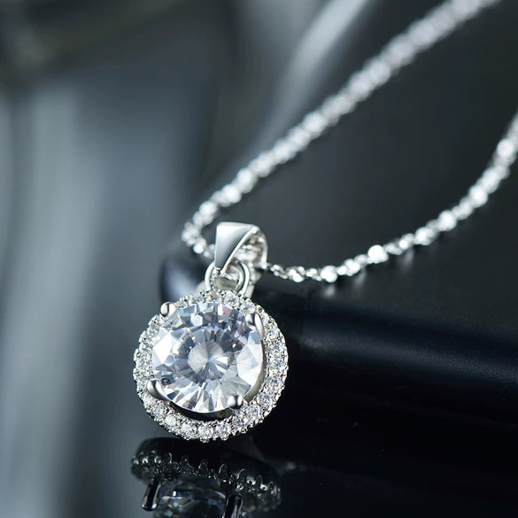 Wholesale Allmatch Sterling Silver 925 Pendant Necklace With Geometric Pattern And Microinlay Round Cross Design For Women