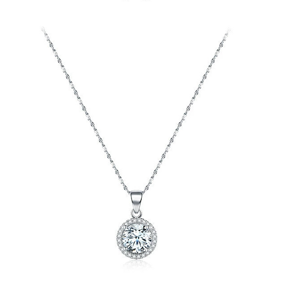 Wholesale Allmatch Sterling Silver 925 Pendant Necklace With Geometric Pattern And Microinlay Round Cross Design For Women