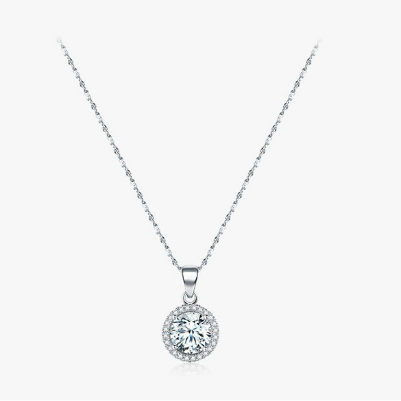 Wholesale Allmatch Sterling Silver 925 Pendant Necklace With Geometric Pattern And Microinlay Round Cross Design For Women