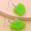 Wholesale Alloy Acrylic Fruit Leaves Pendant Women's Ear Jewelry With 14K Gold Ear Needle And Electroplating Design