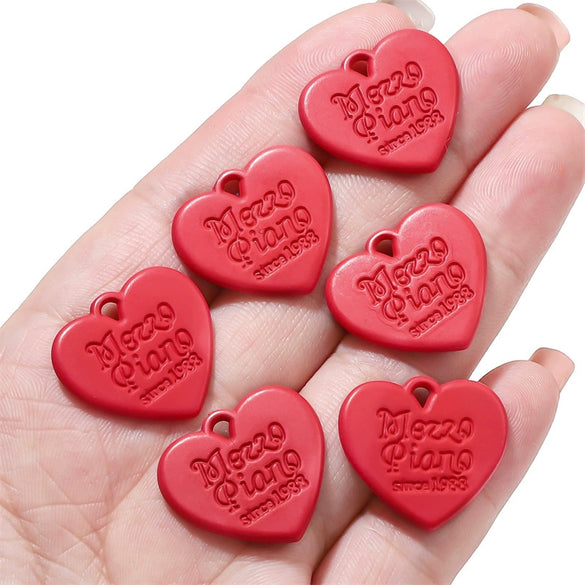 Wholesale Alloy Acrylic Geometric Round Love Tag Painting Handmade Earrings And Mobile Phone Chain Pendant Accessories