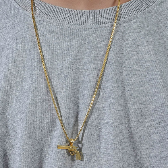 Wholesale Alloy Ak47 Gun Pendant Necklace Electroplated Unisex Fashion Jewelry