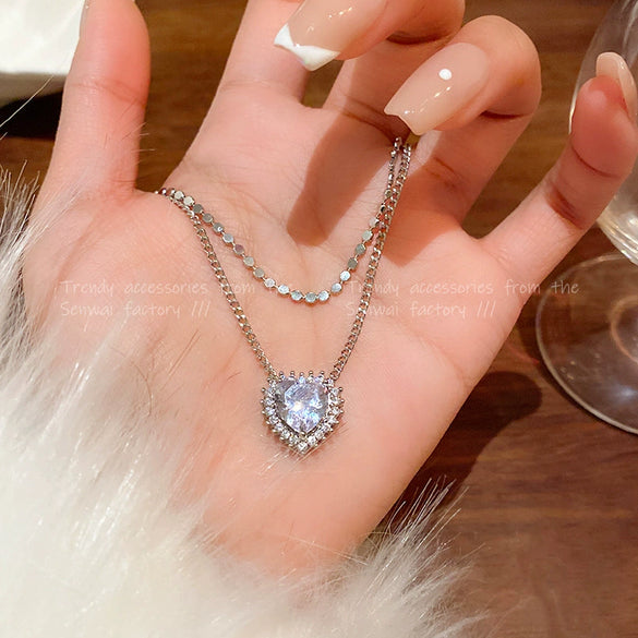 Wholesale Alloy And Copper Heart Shape Electroplated Love Necklace For Women