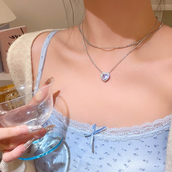 Wholesale Alloy And Copper Heart Shape Electroplated Love Necklace For Women