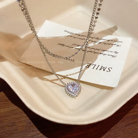 Wholesale Alloy And Copper Heart Shape Electroplated Love Necklace For Women