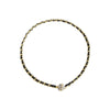 Wholesale Alloy And Leather Clavicle Chain With Rhinestone Pendant Retro Elegant Style Geometric Pattern Diamond Design