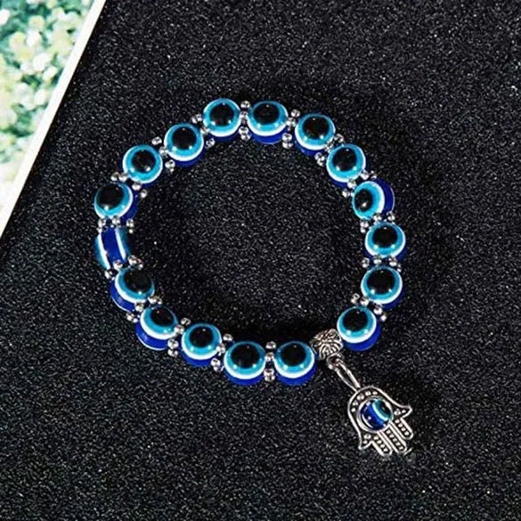 Wholesale Alloy And Resin Devil Eye Necklace Pendant With 8Mm Round Beads And Evil Blue Eyes Handmade Leather Rope Bracelet Geometric Design
