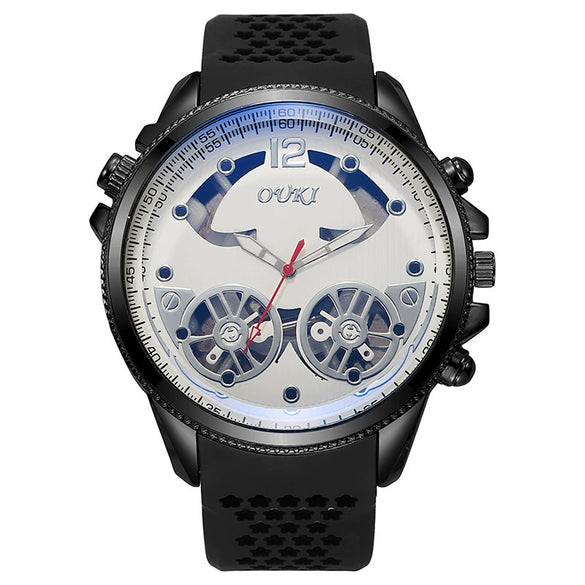 Wholesale Alloy And Silicone Men's Business Style Round Dial Quartz Watch With Sapphire Crystal Glass Mirror And Stainless Steel Doublesided Press Buckle