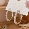 Wholesale Alloy And 925 Silver Hollow Big Circle Pearl Earrings With Geometric Pattern For Women Retro And Simple Style