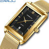 Wholesale Alloy And Stainless Steel Casual Business Fashion Men's Rectangular Dial Watch