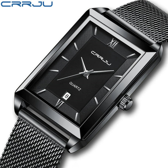 Wholesale Alloy And Stainless Steel Casual Business Fashion Men's Rectangular Dial Watch