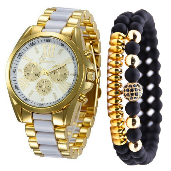 Wholesale Alloy And Stainless Steel Men's Leisure Round Dial Quartz Watch With Fake Three Eye Design
