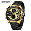 Wholesale Alloy And Steel Strip Multifunctional Sports Waterproof Electronic Quartz Watch For Men In Highend Style Round Shape
