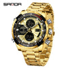 Wholesale Alloy And Steel Strip Multifunctional Sports Waterproof Electronic Quartz Watch For Men In Highend Style Round Shape