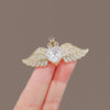 Wholesale Alloy Angel Wings Brooch With Heart Shape And Dropshaped Patterns For Women Electroplated Design