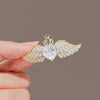 Wholesale Alloy Angel Wings Brooch With Heart Shape And Dropshaped Patterns For Women Electroplated Design