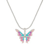 Wholesale Alloy Animal And Zodiac Pattern Butterfly Pendant Necklace With Snake Bone Chain And Electroplating