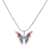 Wholesale Alloy Animal And Zodiac Pattern Butterfly Pendant Necklace With Snake Bone Chain And Electroplating