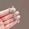 Wholesale Alloy Animal Cat Electroplated Women's Brooch