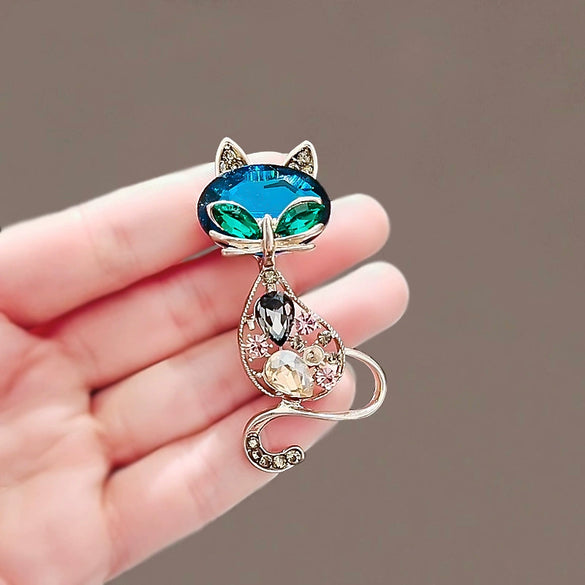 Wholesale Alloy Animal Cat Electroplated Women's Brooch