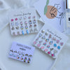 Wholesale Alloy Animal Geometric Dripping Oil Earrings Set