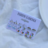 Wholesale Alloy Animal Geometric Dripping Oil Earrings Set