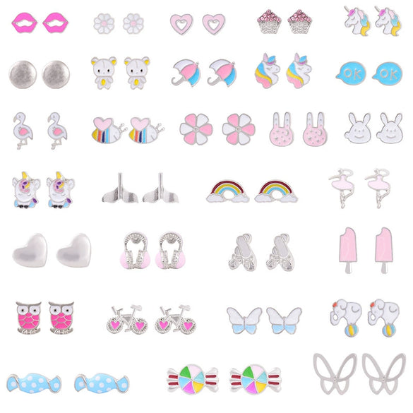 Wholesale Alloy Animal Geometric Dripping Oil Earrings Set