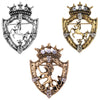 Wholesale Alloy Animal Lion Shield Horse Crown Electroplated Brooch For Men As Suit Accessories Jewelry