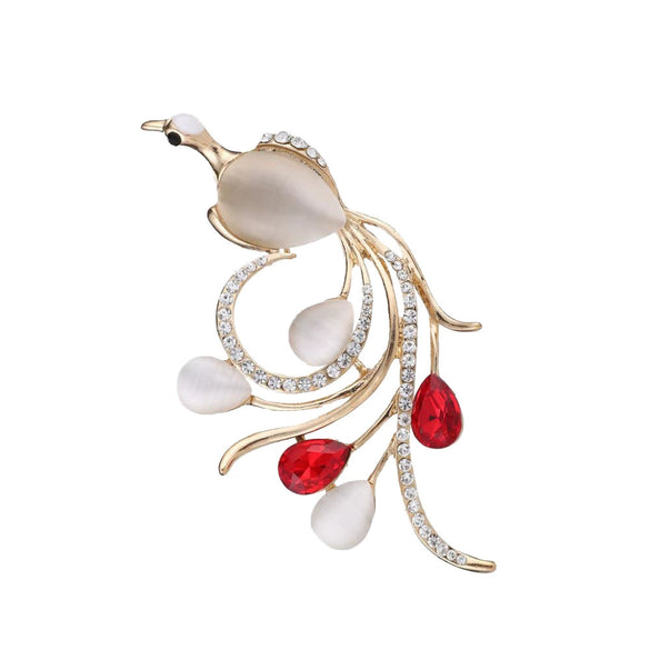 Wholesale Alloy Animal Peacock Brooch Electroplated For Women Fashion Clothing Accessories Jewelry