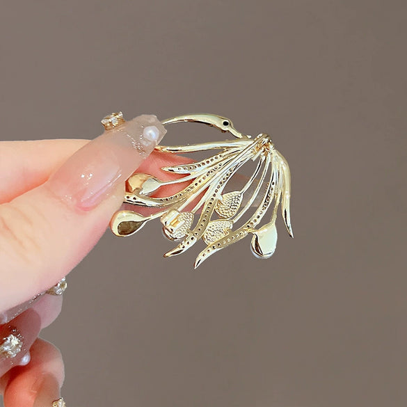 Wholesale Alloy Animal Style Electroplated Ladies Swan Brooch Suit Pin Accessories