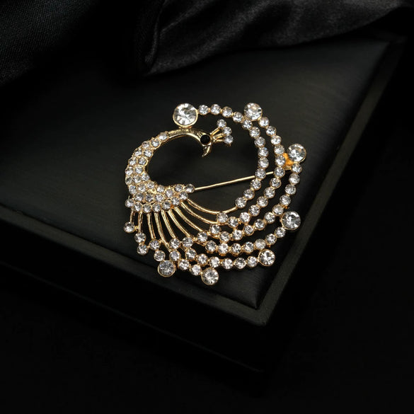 Wholesale Alloy Animal Style Peacock Brooch For Women Electroplated Luxury Accessory