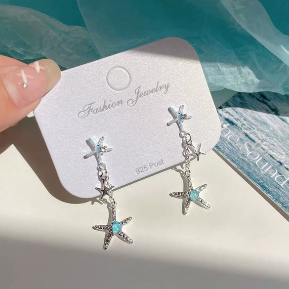 Wholesale Alloy Animal Zodiac Electroplated Women's Earrings In Ocean Summer Beach Style