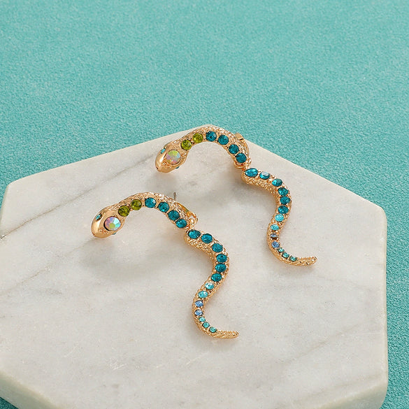 Wholesale Alloy Animal Zodiac Snake Electroplated Piercing Earrings For Women