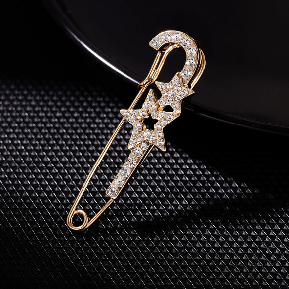 Wholesale Alloy Antilight Brooch Buckle Pin For Women With Zodiac Sign Animal Crown Flower Bow Leaf Geometric Patterns Electroplated