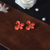 Wholesale Alloy Baking Paint Four Leaf Clover Flower Earrings For Women